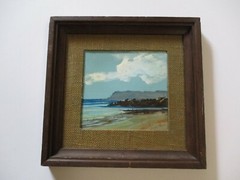 UWE WERNER OIL PAINTING COASTAL CALIFORNIA SUNNY BEACH LANDSCAPE SMALL GEM 1970
