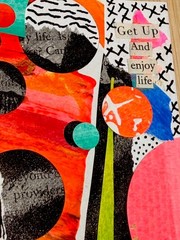 Original ACEO Mixed Media Collage Abstract Graphic Art Card Handmade Signed
