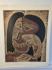 Picasso Linocut Print original linocut of „Femme au Collier“-woman with Necklace