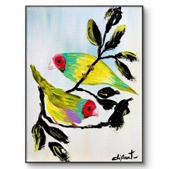 Birds 9×12 Canvas Original Artwork Fine Art Abstract Home Decor Interior Design