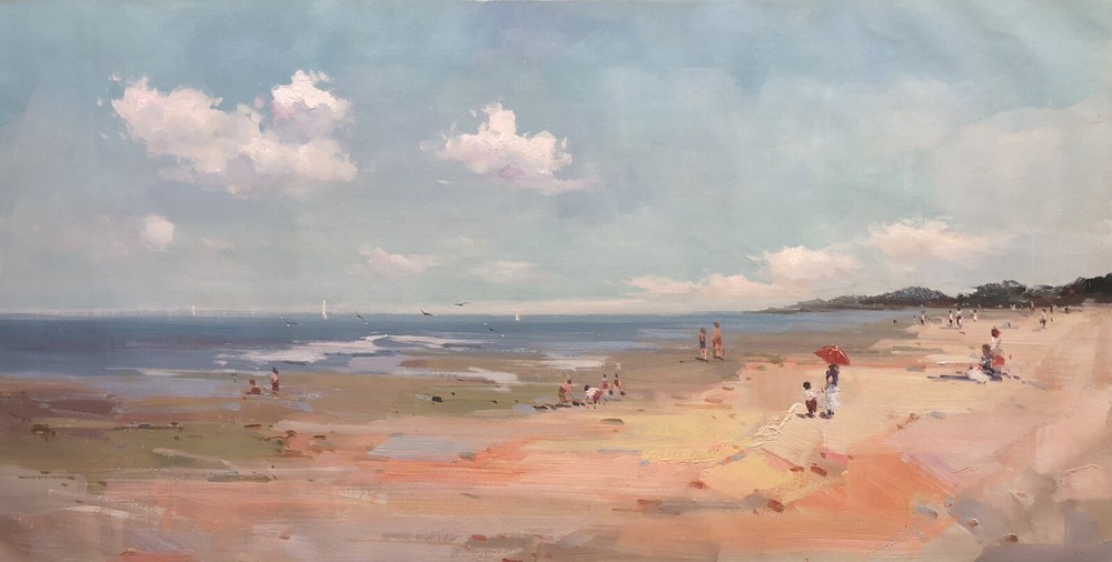 Beach View,Ocean,Original Oil Painting by Jason, 122 x 61 cm