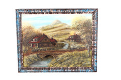 Vintage Homestead Oil Painting On Masonite Joseph Charles Frumes 1983