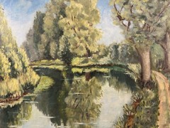 Oil On Panel Signed SAUVAGE In Bottom Right: Post-Impressionist Landscape