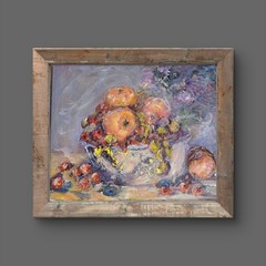 Original Acrylic Summer Fruit Bowl Painting 11 X 14 Hand Signed Canvas