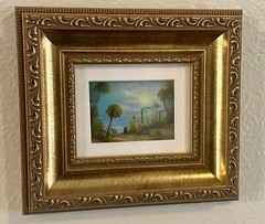 Philippe Fernandez ACEO original painting landscape fantasy fairy tale seascape