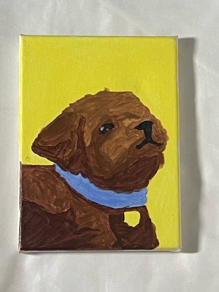 5×7 Inch Puppy Canvas Painting