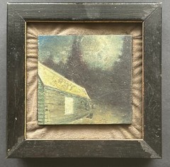 Barn. Oil on board /6″x6″/3 1/2″ x 3 1/2″ (BI#MBDR)