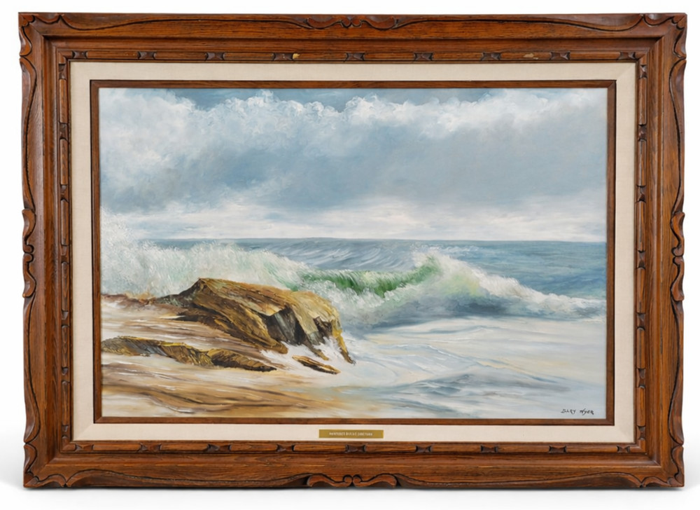 Beach Coastal Landscape Art Oil Painting Ocean Waves Seascape Rocks Shore Sea