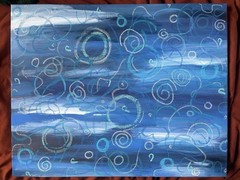 Blue Bubbles Acrylic And Mixed Media Abstract Original Painting By GilmoreGutter