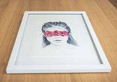 Original Polina Bright Orchid Blindfold Painting