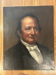 American or European antique oil painting of gentleman original 19th Century