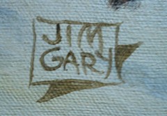 JIM GARY, RARE LISTED AMERICAN COMIC BOOK ILLUSTRATOR HORSE RIDER OIL ON CANVAS