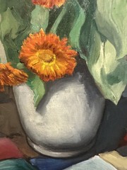Julius Delbos „Marigolds“ SIGNED 31″x28.5″ Oil on Canvas
