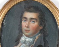 „Portrait of a young gentleman“, fine French miniature, ca.1795