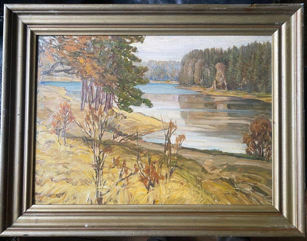 Karl Beißwanger *1877 Impressionist 1920 Lakeshore in Autumn Berlin Brandenburg