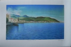 Fabio Carmignani lithograph Marciana Marina (Isola d’ Elba) 60×40 signed 1/30