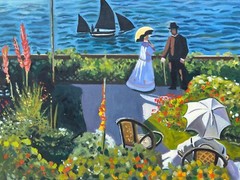 Claude Monet Signed Oil Painting on Canvas 19×27 in Impressionism .