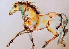Nature lover gift,horse art Original watercolor painting