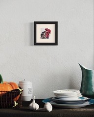 Original mini watercolor Chicken painting Rooster wall art farm animal decor