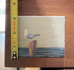 Paxton Maffett Orig Painting On Wood Painting 3.25”x3.75” Panel 14.75”x11.25”