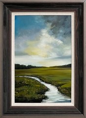 UniqueHomeArt Original Artwork Handmade Painting Wall Art Wood Frame 22in X 30in