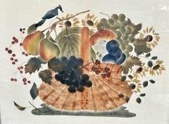 Vintage Folk Art Theorem of a Basket of Fruit by Hope R. Angier