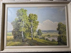 Huge Ivo Saliger (1894 – 1987) „Landscape Scene“ Oil Painting -Signed And Framed