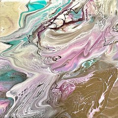 Original Acrylic 8″x8″ Canvas Art OOAK (One of a Kind) Auto, Date, Numbered 1/1