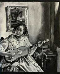 Vermeer Reproduction Original Oil Art Painting Canvas Woman Signed Artist 4″x5″