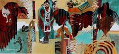 SHERREN GUTHRIE-McMATH Calif Modernist African Safari Figures & Animals acrylic
