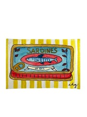 Original Watercolor ACEO Art Card – Whimsical SARDINES 4.5×3