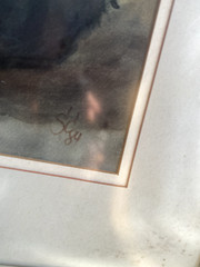 Watercolor Monkey Zoo Animals Monogram S.C. 1984 Chimpanzee Frame Animal Park