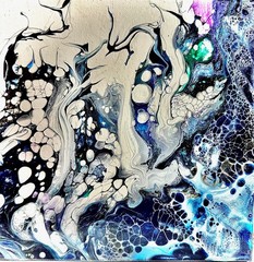 Original Acrylic 8″x8″ Canvas Art OOAK (One of a Kind) Auto, Date, Numbered 1/1