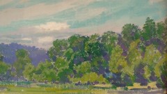 Antique Howard Patterson River Landscape O/B Painting