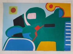 Modern Painting Signed 50X40 Cm 19.68X15.74 Inches
