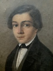 19th Century Eugene Nesle Signed Portrait French Romantic Antique Oil on Canvas