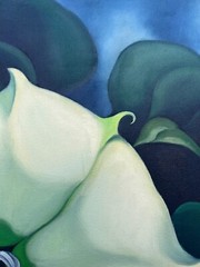 Georgia O’Keeffe (Handmade) Oil On Canvas Painting Signed and Stamped, 20×28 in.