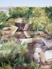 VOSS PAINTING AMERICAN IMPRESSIONISM LANDSCAPE NEAR HIDDEN CANYON 30″ LARGE