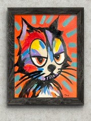 Felix the Cat Painting 11×14 Original Pop Art Cartoon Colorful Portrait