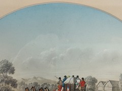 ANTIQUE 1853 ORIGINAL WATERCOLOUR PAINTING BY B FENNING STAGECOACH WITH HORSES.