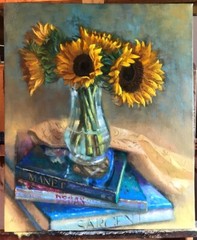 Sunflowers – „The History of Painting“ 24×20 in. Oil on canvas HALL GROAT II