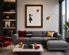 BANKSY“Girl With Balloon“-Original Spray Painting- Signed Street Art-REAL BEAUTY