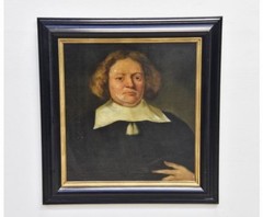 17th Century Oil On Canvas Portrait Of Hugh Peters By Anton Van Dyck