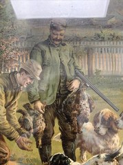 VTG Painting of Hunters and Hunting Dogs
