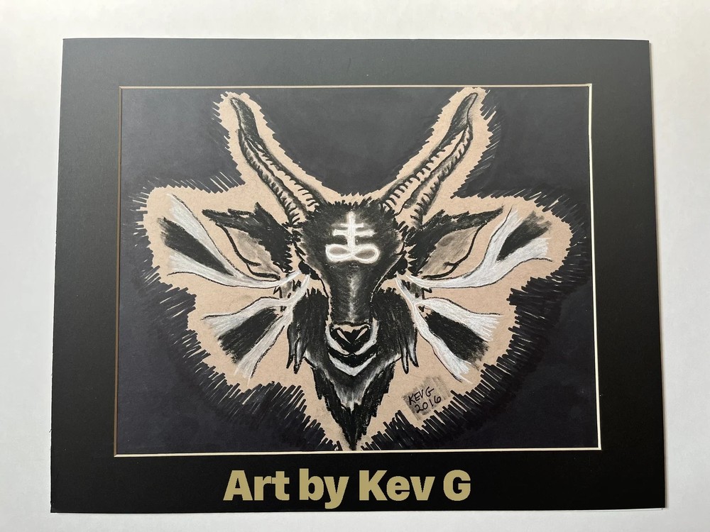 Original One of a Kind Charcoal Baphomet Drawing ~~~~ ORIGINAL ~ ( NOT A PRINT )