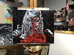 “Bloody Predator”, #michaelscottwoodcock Art Original Oil Painting Canvas