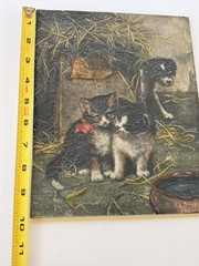 Resin Tile Of Cat Painting Titled “curiosity” 8X10
