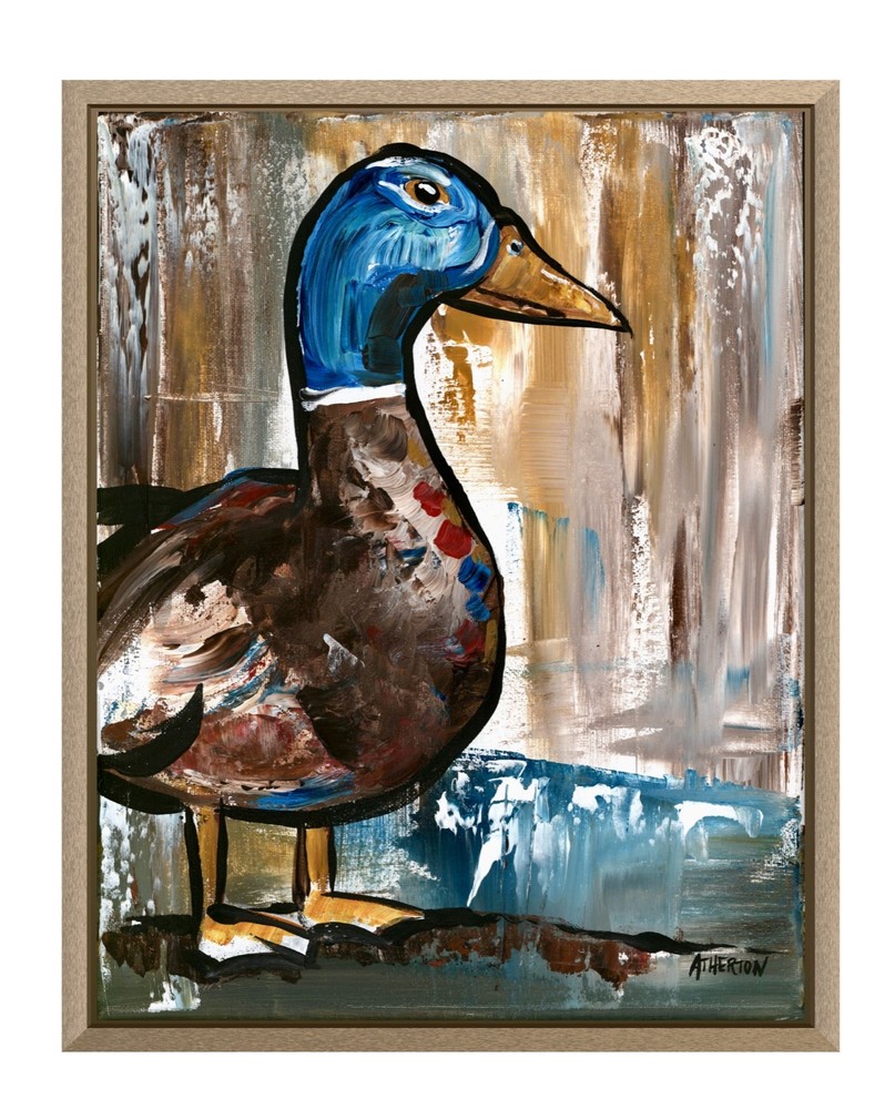 Atherton 11×14 Original Water Fowl Hunter Acrylic Painting „Mallard Duck“ signed