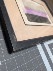Vintage Abstract paint and texture purple stripes (2004) framed (18″ x 14″) #ART