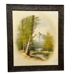 Mary Jane moncrief 1848-1888 original oil painting landscape framed